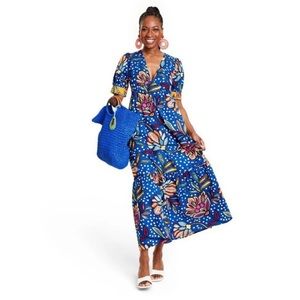 Tabitha Brown x Target Cotton Floral Puff-Sleeve Maxi Dresss